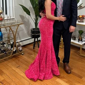 Beautiful pink evening gown.